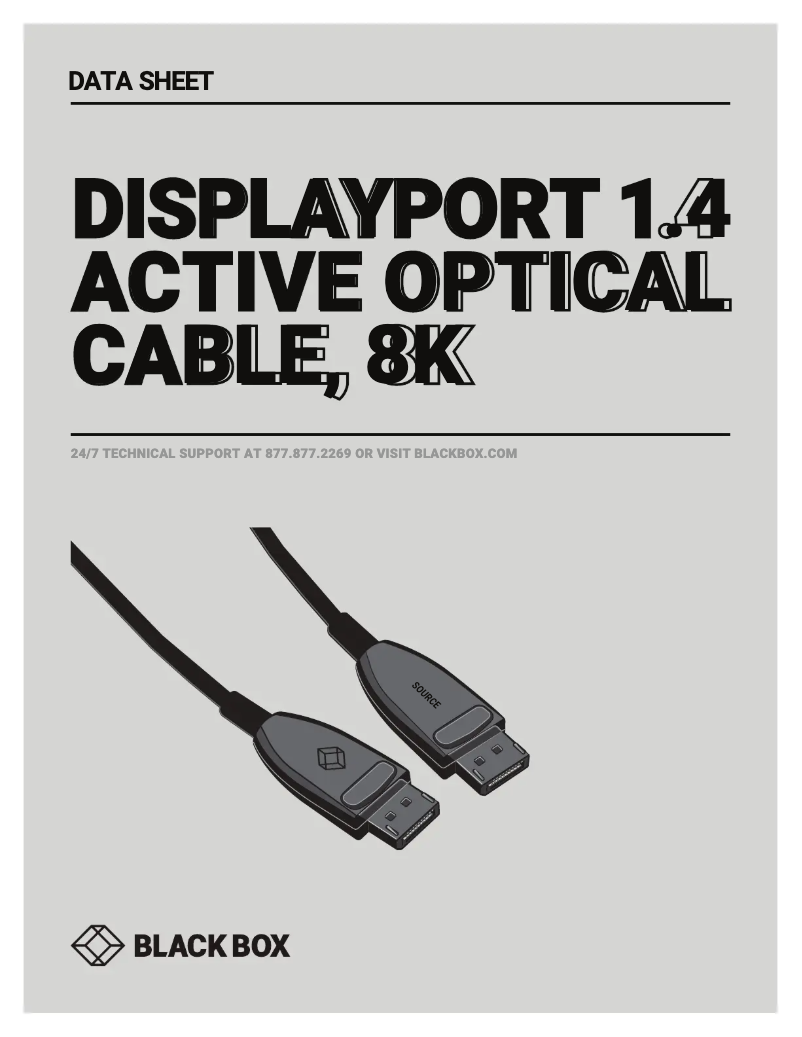 Page 1 de la notice Manuel utilisateur Black Box AOC-HL-DP4-30M