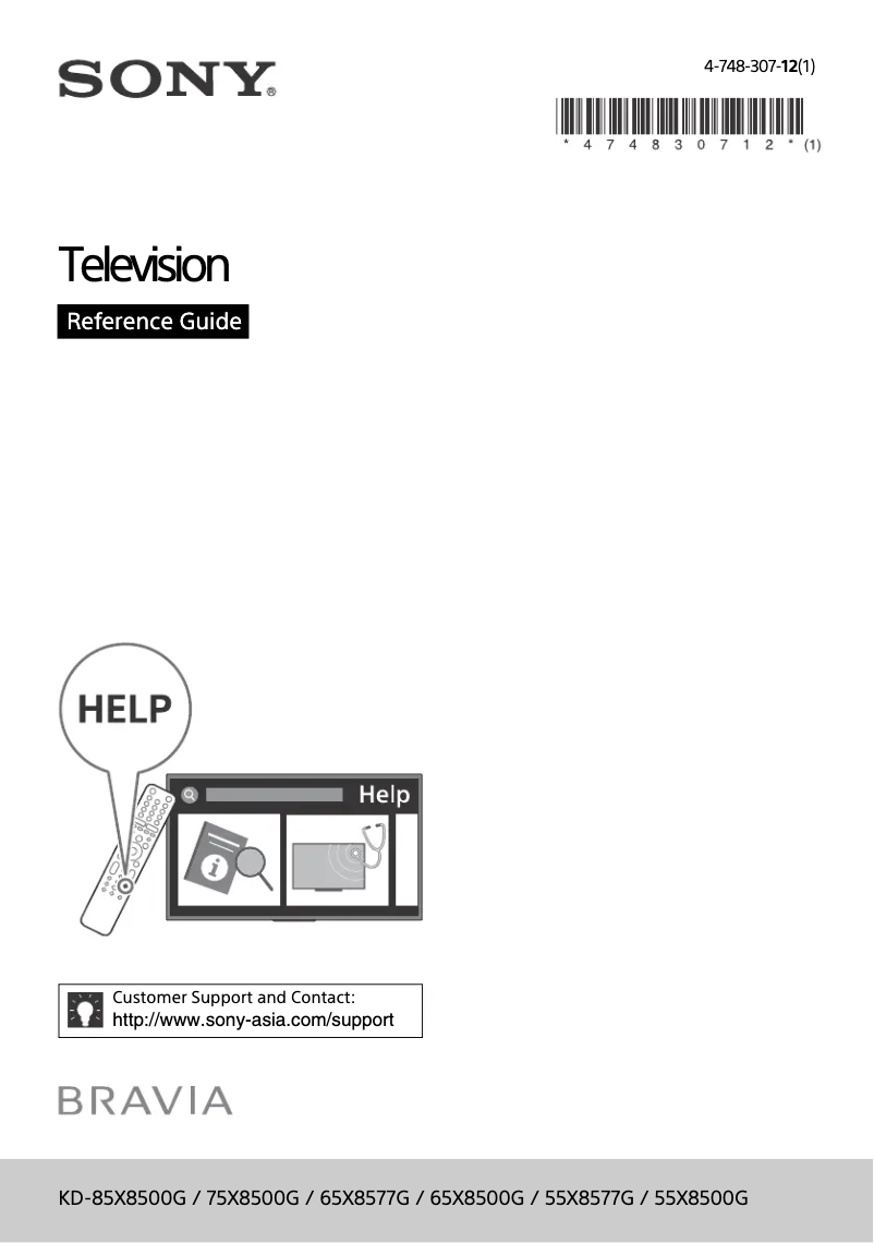 Page 1 de la notice Manuel utilisateur Sony Bravia KD-65X8577G