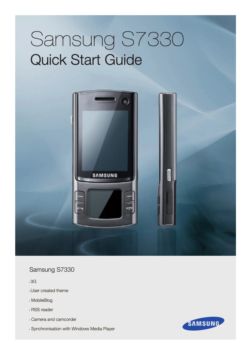Page 1 de la notice Guide d'installation Samsung GT-S7330