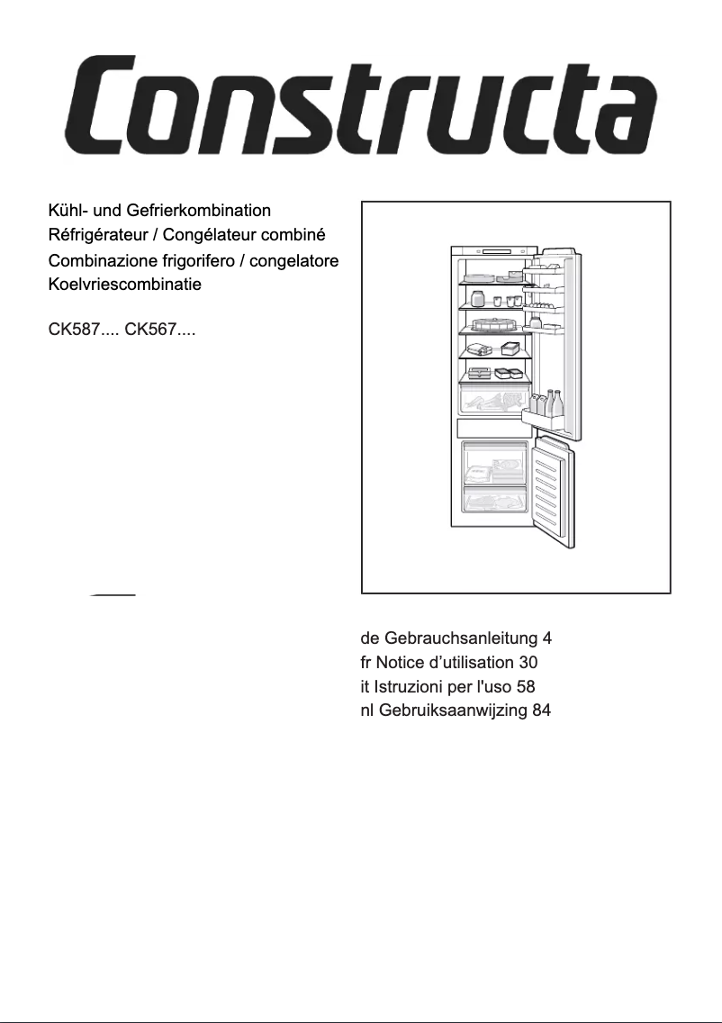 Page 1 de la notice Manuel utilisateur Constructa CK567VSF0