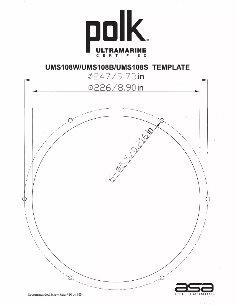 Page 1 de la notice Manuel utilisateur Polk Ultramarine UMS108BR