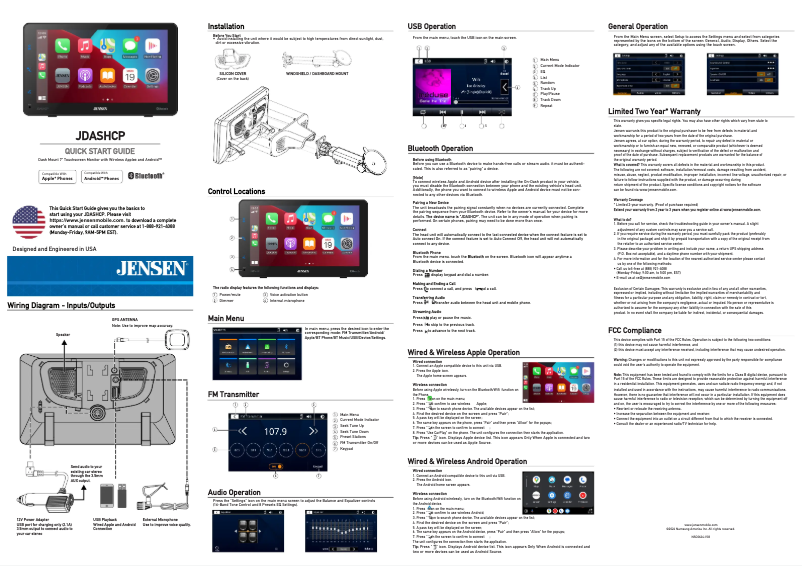 Page n°1 - Manuel utilisateur Jensen JDASHCP