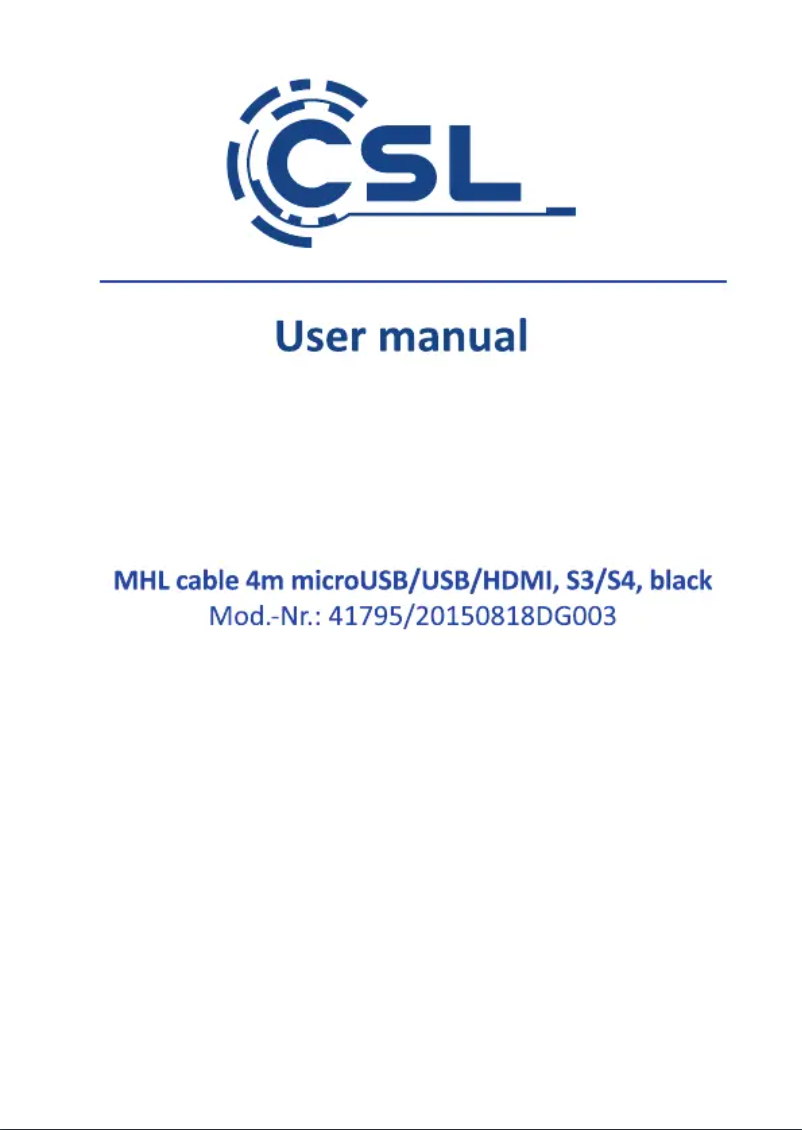 Page 1 de la notice Manuel utilisateur CSL 301096