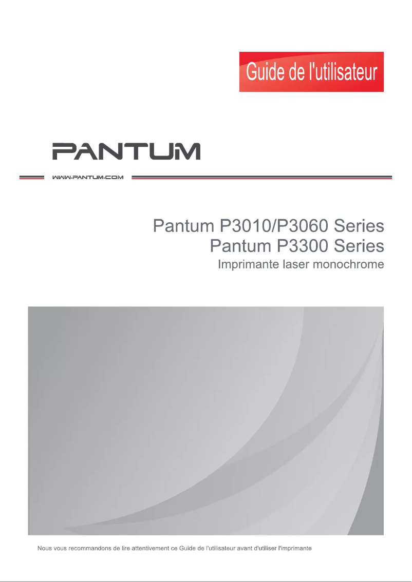 Page 1 de la notice Manuel utilisateur Pantum P3306DW