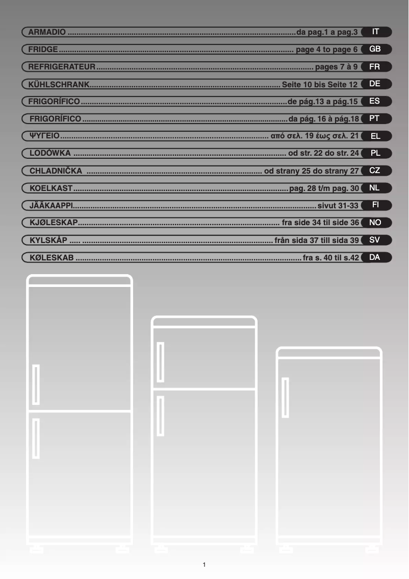 Page 1 de la notice Manuel utilisateur Candy CFL 3270 A