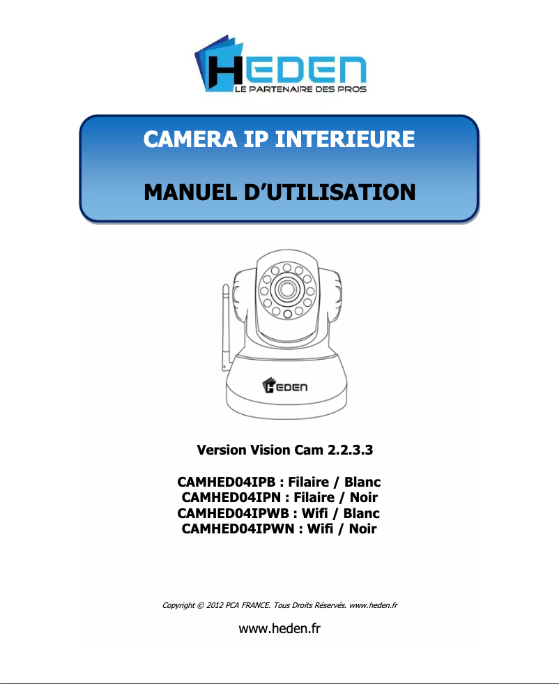 Page 1 de la notice Manuel utilisateur Heden CAMHED04IPWN