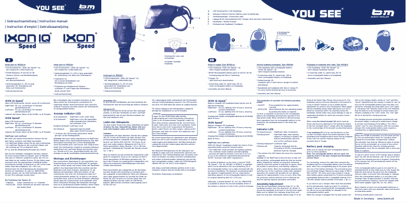 Page 1 de la notice Manuel utilisateur Busch + Müller IXON IQ Speed