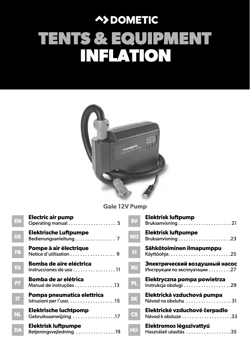 Imagen de la primera página del manual del dispositivo Gale 12V Pump