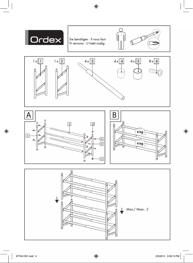 Page 1 de la notice Manuel utilisateur Ordex IAN 87702