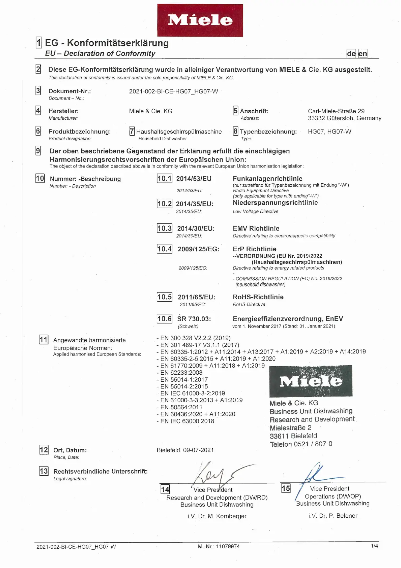 Page 1 de la notice Mode d'emploi Miele G 5232 SCU Selection
