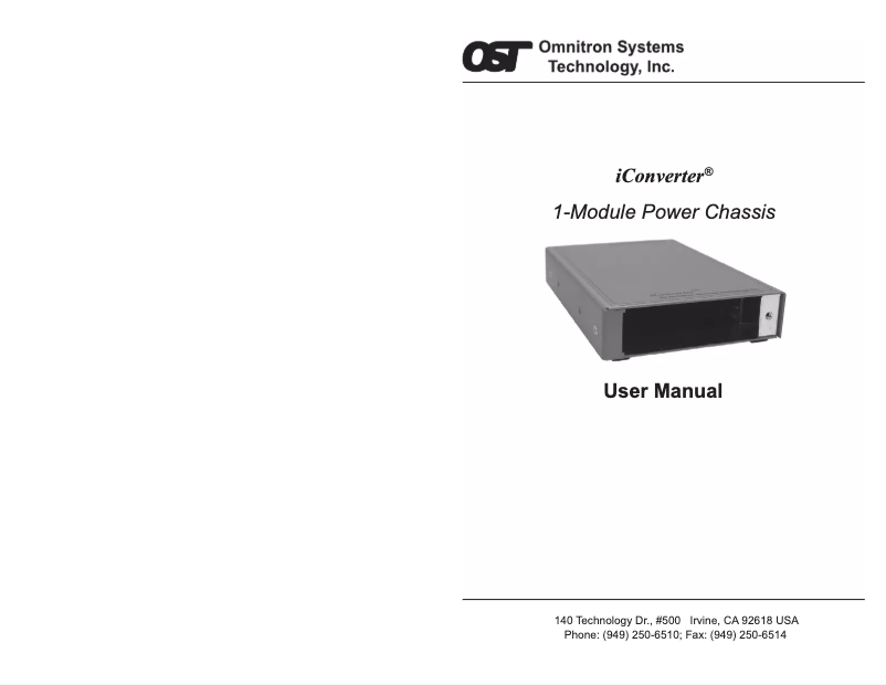 Page n°1 - Manuel utilisateur Omnitron 8242-9
