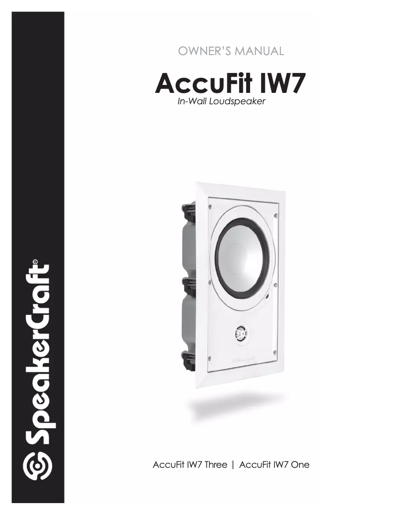 Page 1 de la notice Manuel utilisateur SpeakerCraft AccuFit IW7 One