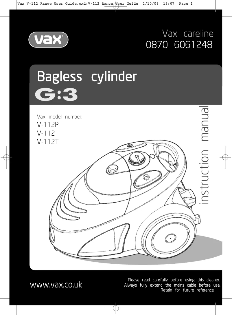 Imagen de la primera página del manual del dispositivo G3 V-112