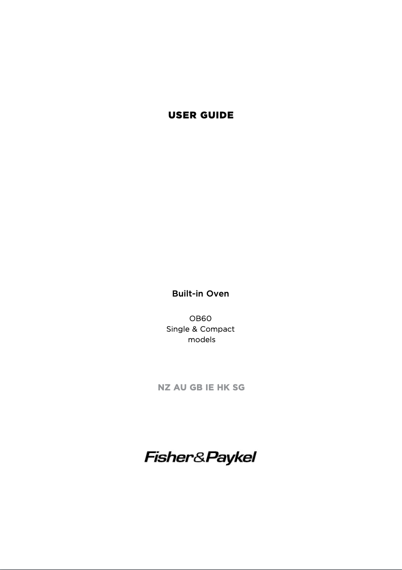 Page 1 de la notice Manuel utilisateur Fisher & Paykel OB60SC5CEX1