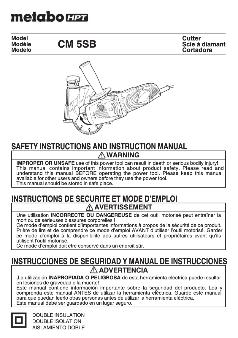 Página 1 del manual Manual de usuario HiKOKI CM5SB