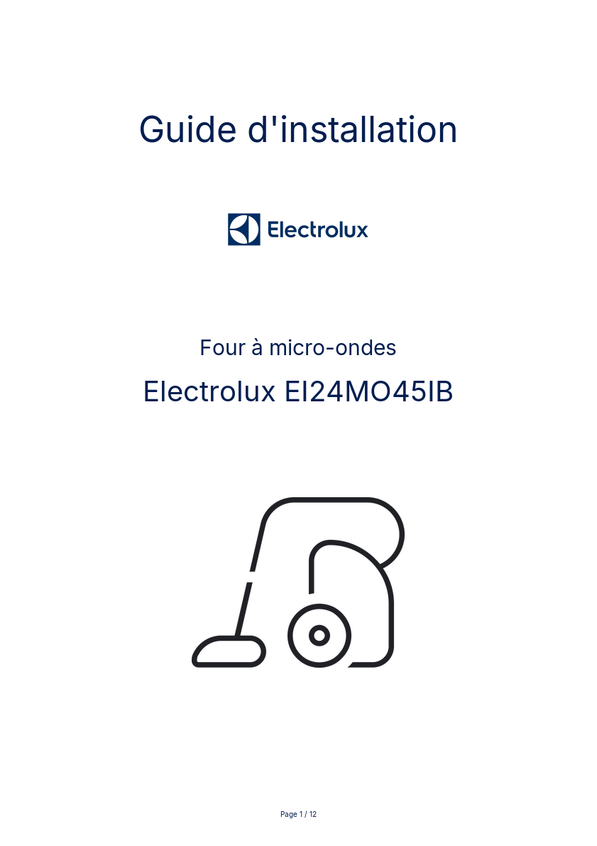 Image de la première page du manuel de l'appareil EI24MO45IB