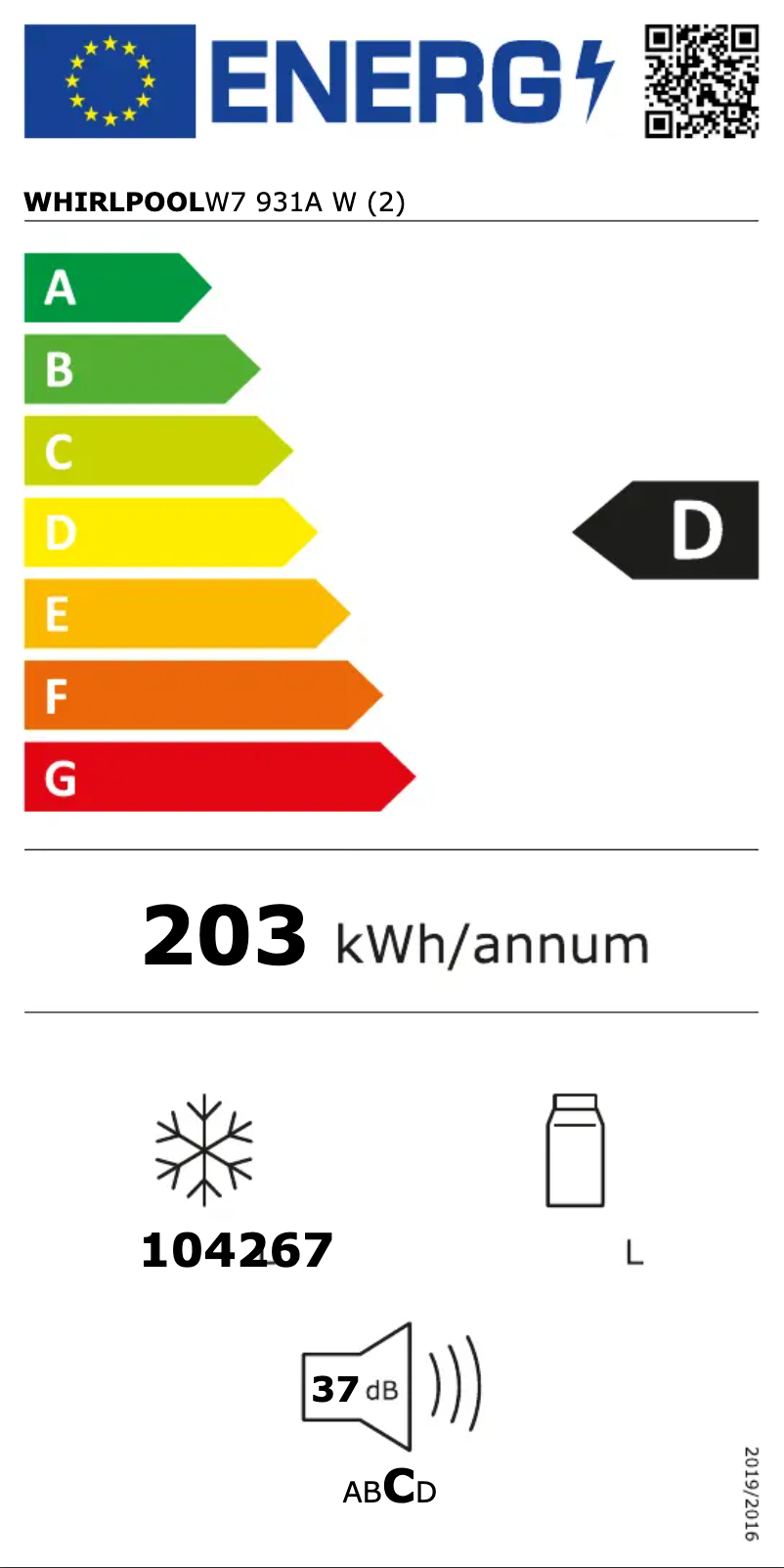 Página 1 del manual Manual de usuario Whirlpool W7 931A W