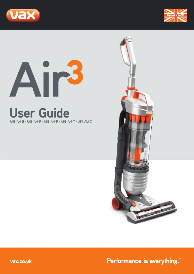 Página 1 del manual Manual de usuario Vax Air3 U88-AM-P