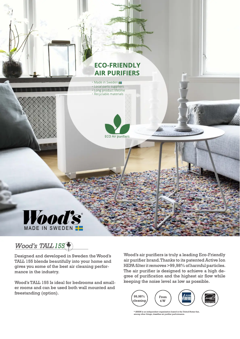 Page n°1 - Fiche technique Wood's TALL 150