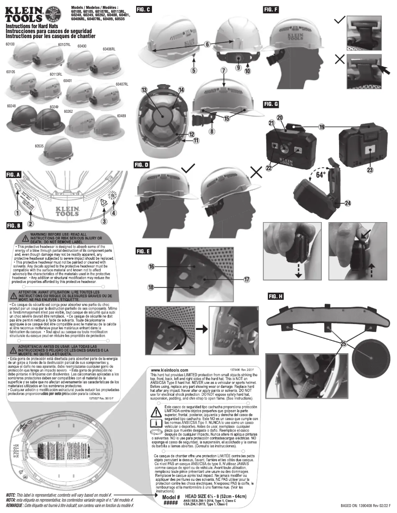 Page 1 de la notice Manuel utilisateur Klein Tools 60107RL