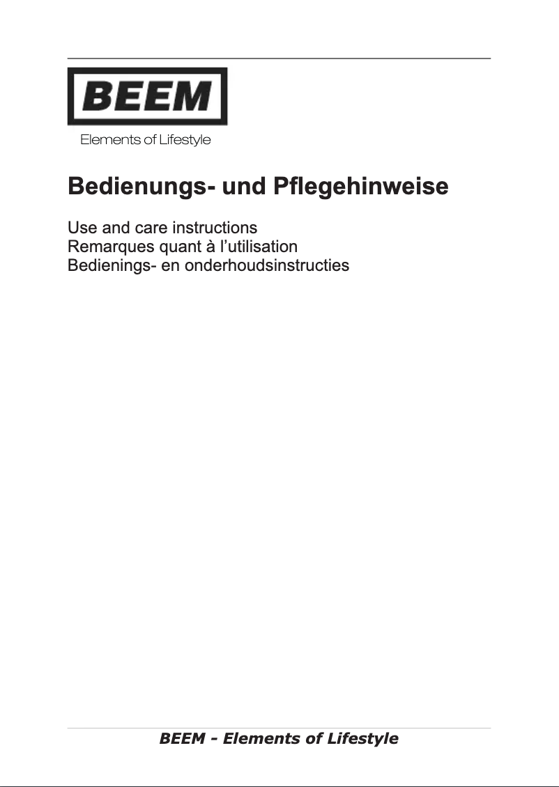 Image de la première page du manuel de l'appareil Elegance