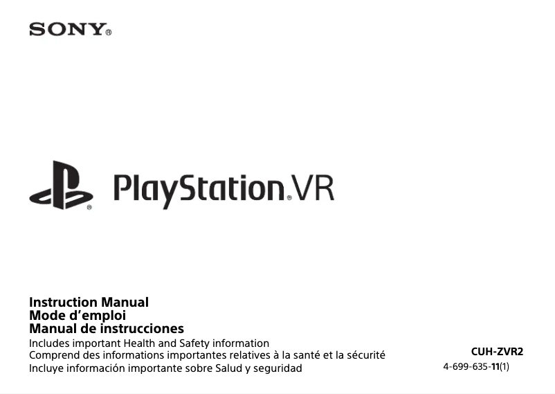 Page n°1 - Manuel utilisateur Sony PlayStation VR