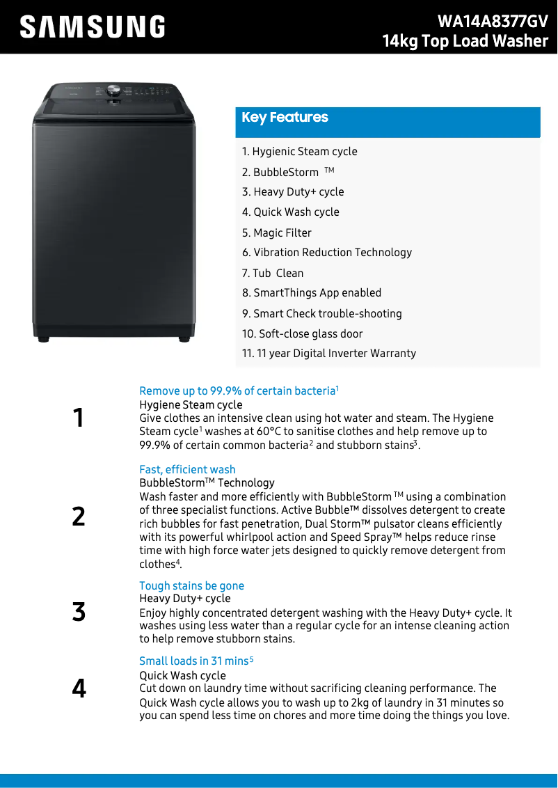 Image de la première page du manuel de l'appareil WA14A8377GV