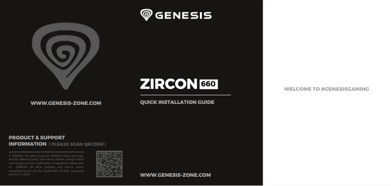 Page 1 de la notice Manuel utilisateur Genesis Zircon 660