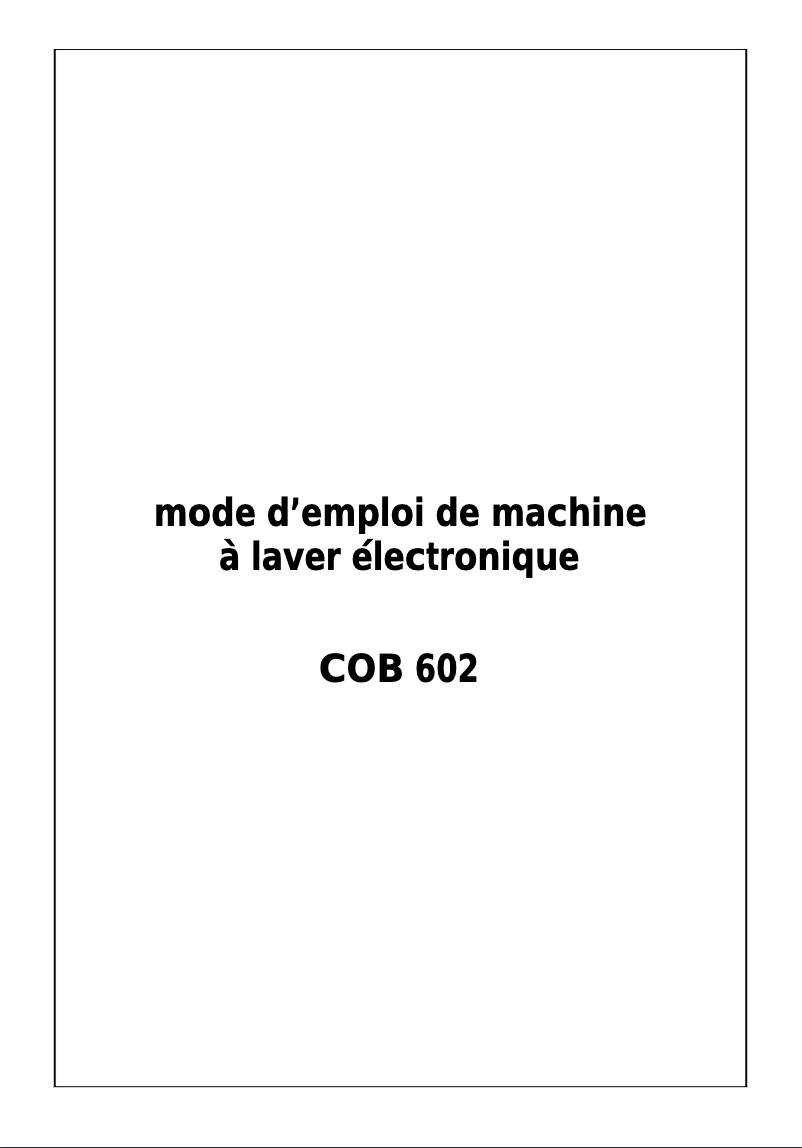 Image de la première page du manuel de l'appareil COB602
