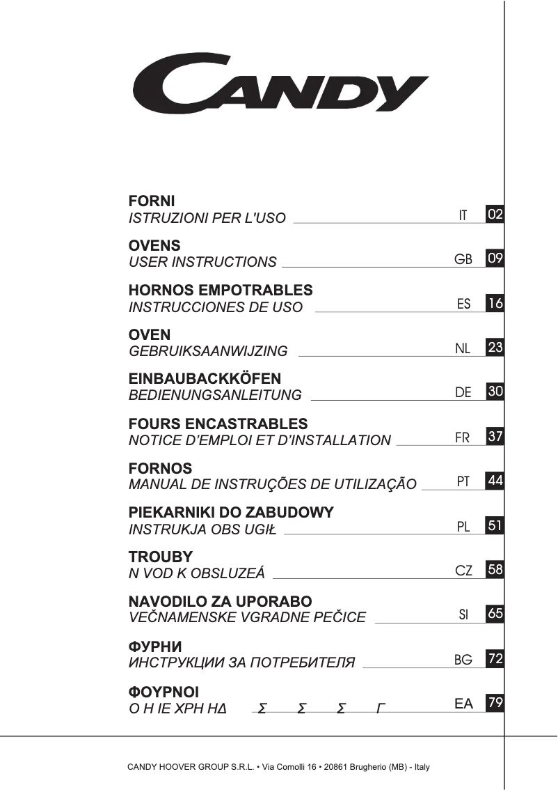 Page 1 de la notice Manuel utilisateur Candy FCC603AV/E