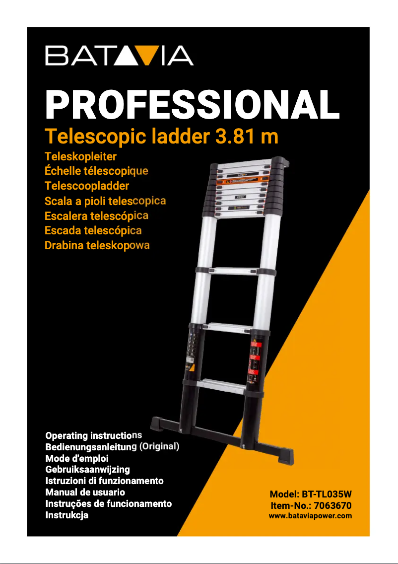 Page 1 de la notice Manuel utilisateur Batavia BT-TL035W