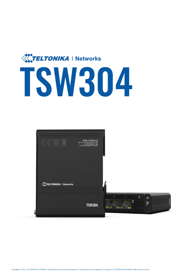 Página 1 del manual Ficha técnica Teltonika TSW304