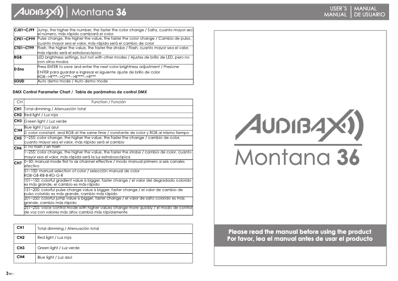 Page n°1 - Manuel utilisateur Audibax Montana 36