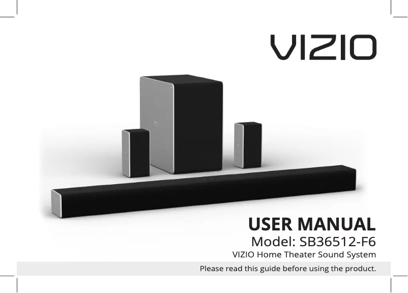 Page 1 de la notice Manuel utilisateur VIZIO SB36512-F6