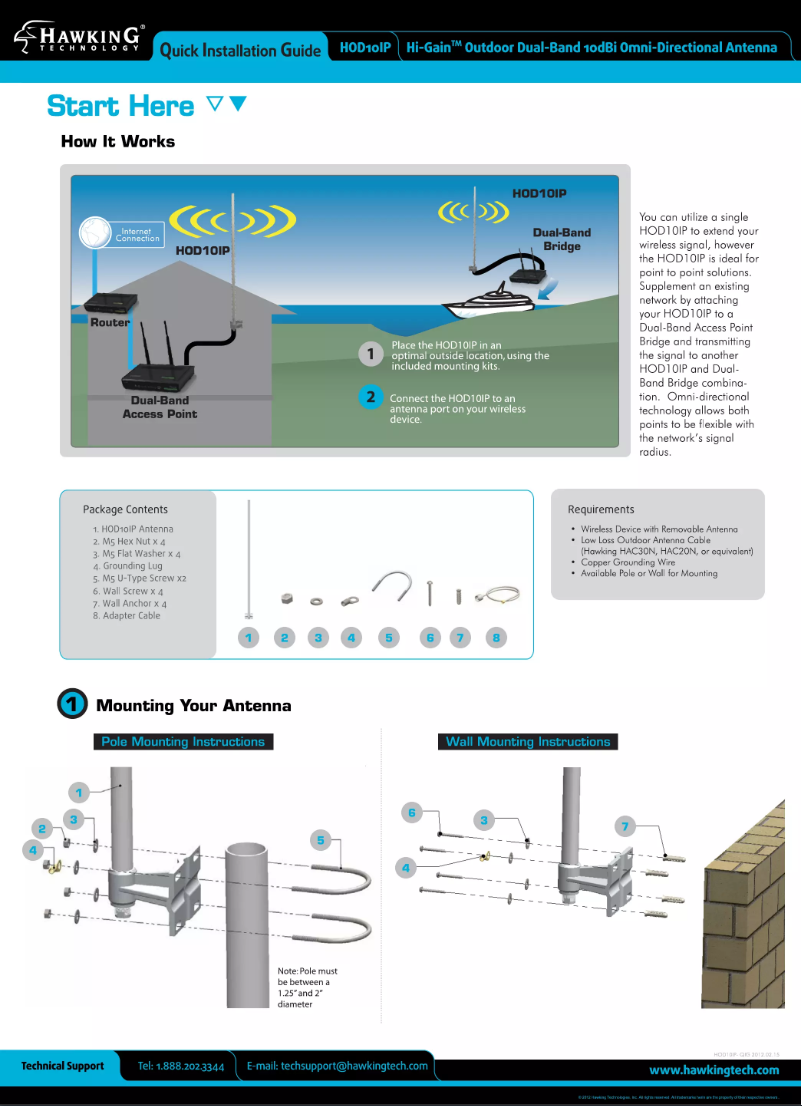 Page 1 de la notice Manuel utilisateur Hawking Technologies HOD10IP