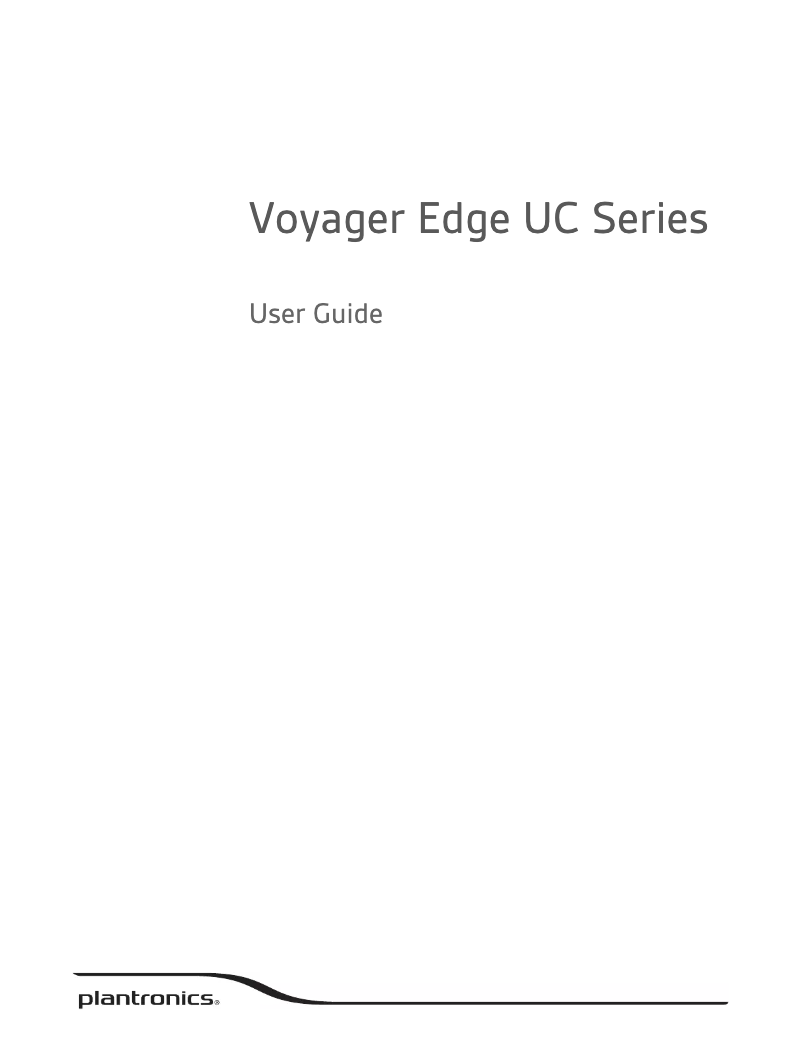 Page n°1 - Manuel utilisateur Plantronics Voyager Edge UC B255-M