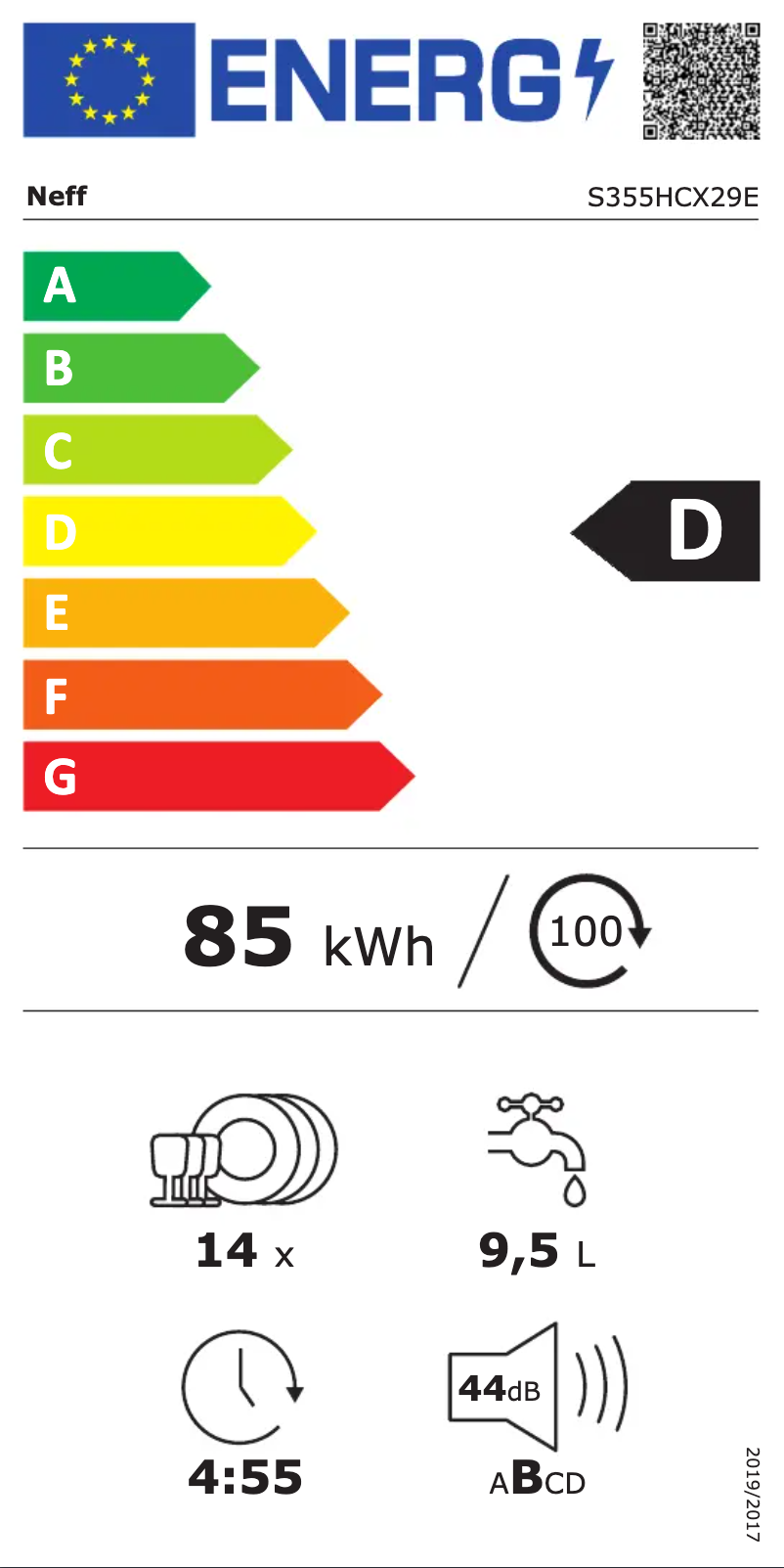 Page n°1 - Label énergétique Neff S355HCX29E
