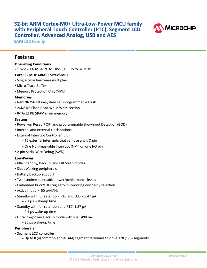 Página 1 del manual Manual de usuario Microchip ATSAML22N16A