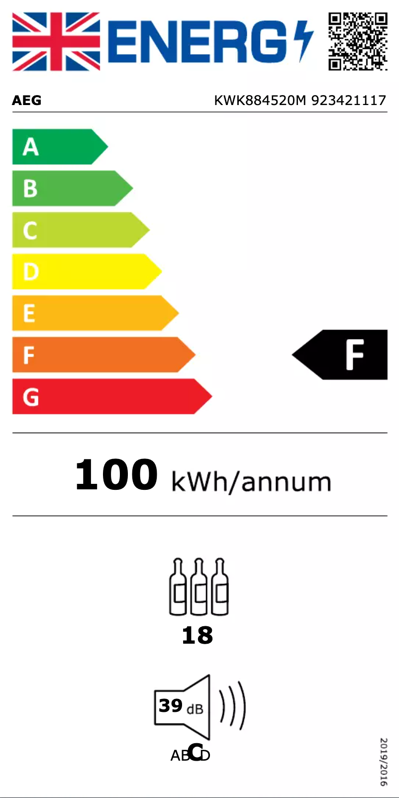 Page n°1 - Label énergétique AEG KWK884520M