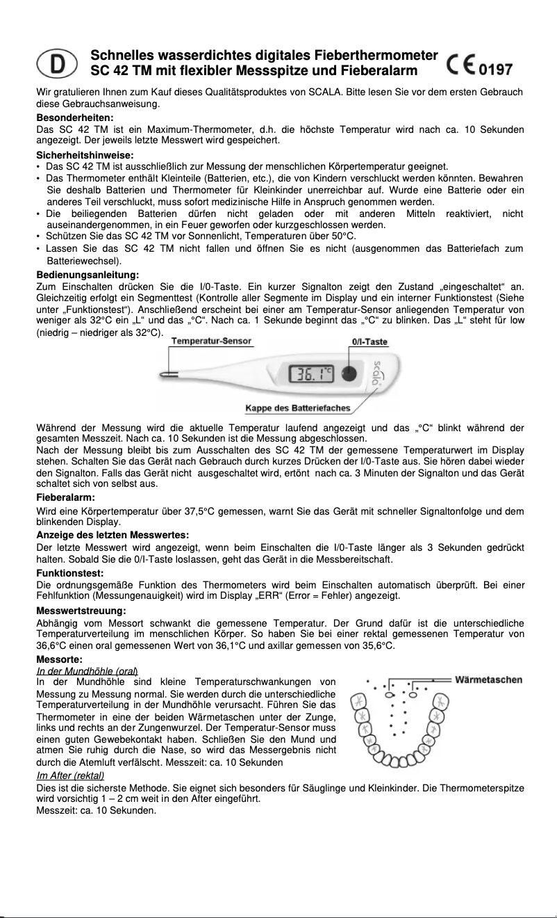 Page 1 de la notice Manuel utilisateur Scala SC 42TM