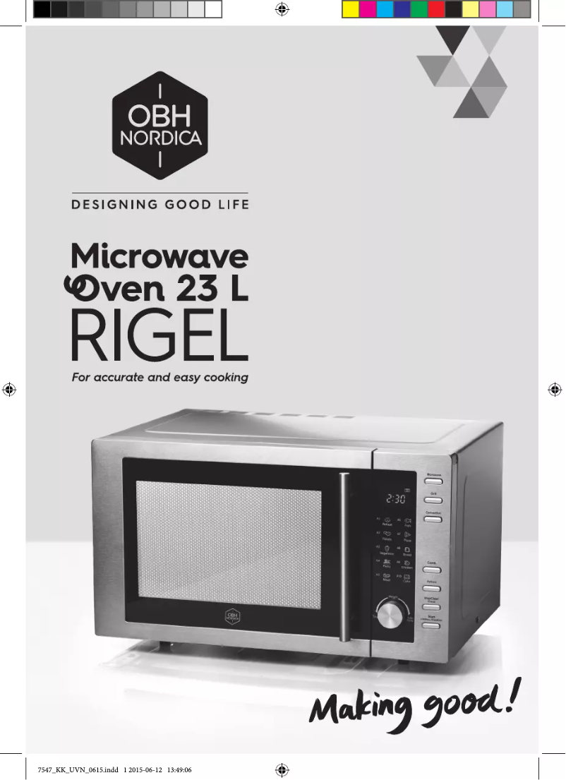 Page n°1 - Manuel utilisateur OBH Nordica Rigel 7547