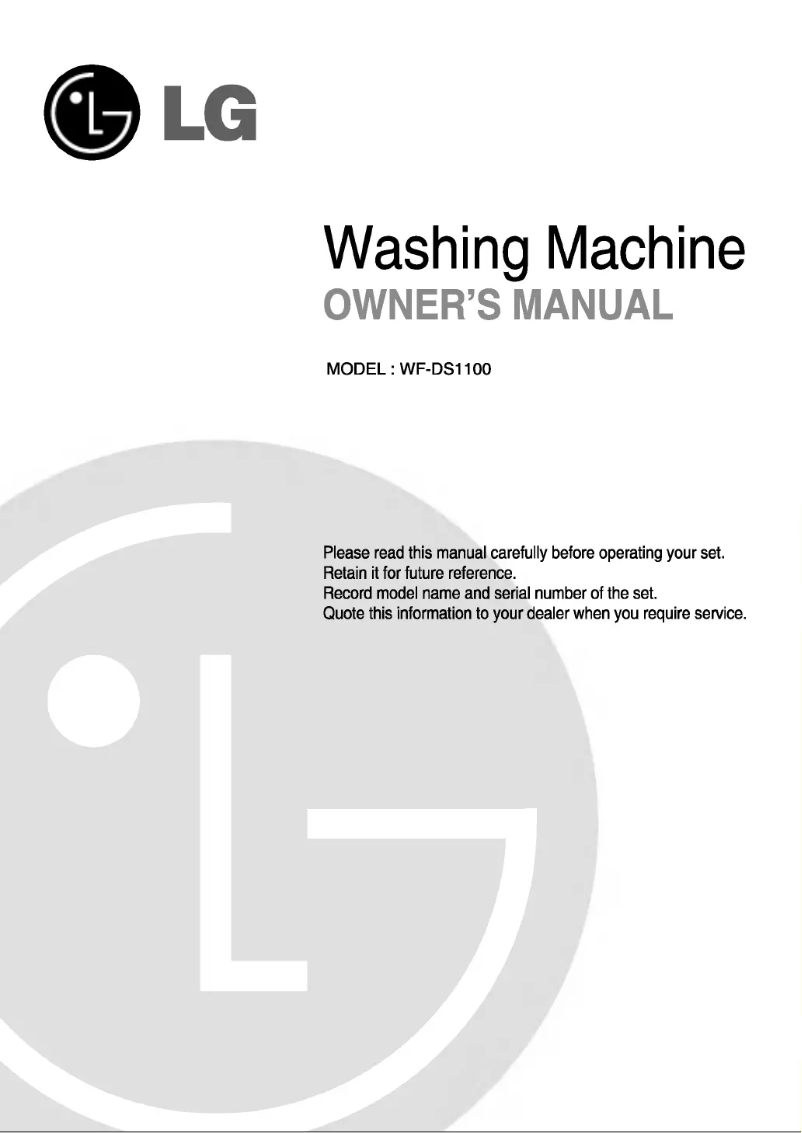 Page n°1 - Manuel utilisateur LG WF-DS1100