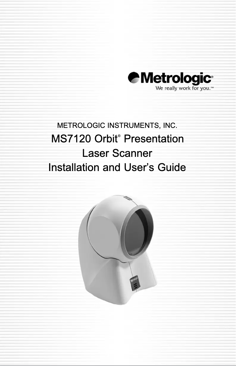 Image de la première page du manuel de l'appareil Metrologic MS7120 Orbit