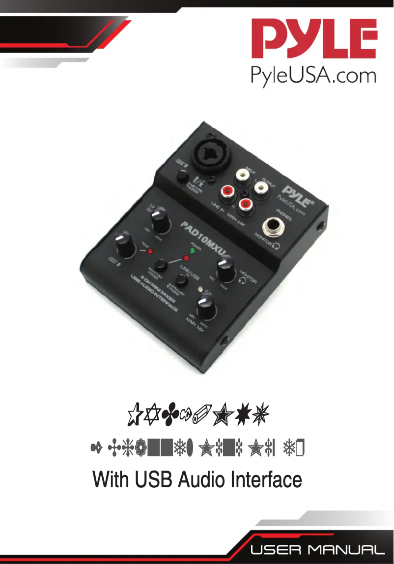 Page 1 de la notice Manuel utilisateur Pyle PAD10MXU