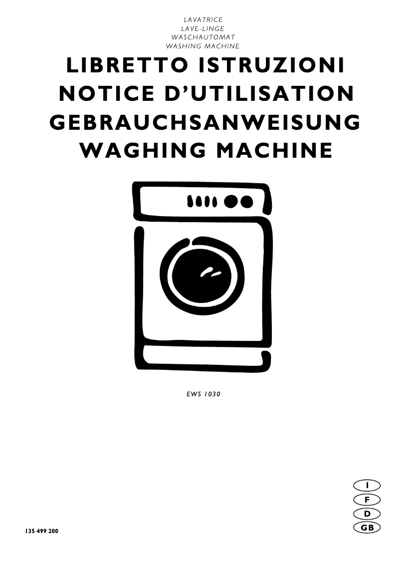 Page n°1 - Manuel utilisateur Electrolux EWS 1030