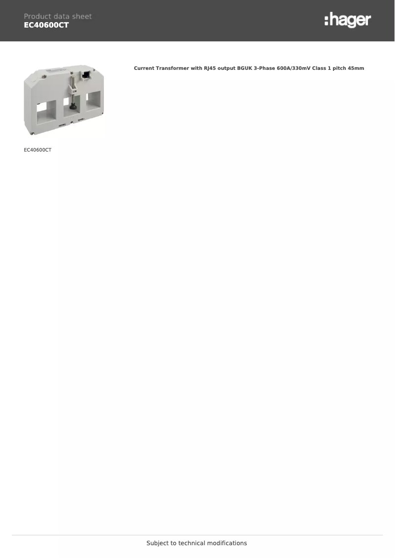 Image de la première page du manuel de l'appareil EC40600CT