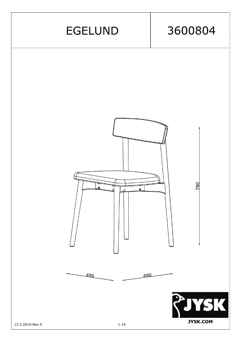 Página 1 del manual Manual de usuario JYSK Egelund