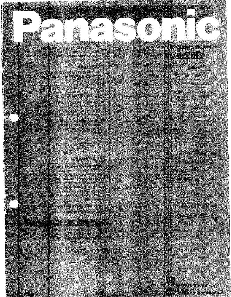 Page 1 de la notice Manuel utilisateur Panasonic NV-L20B