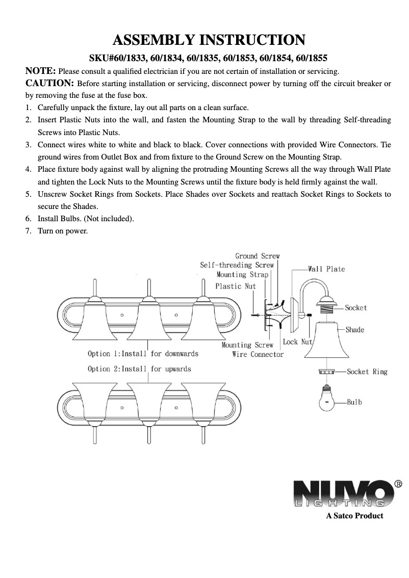 Page 1 de la notice Manuel utilisateur NUVO Dupont 60/1854