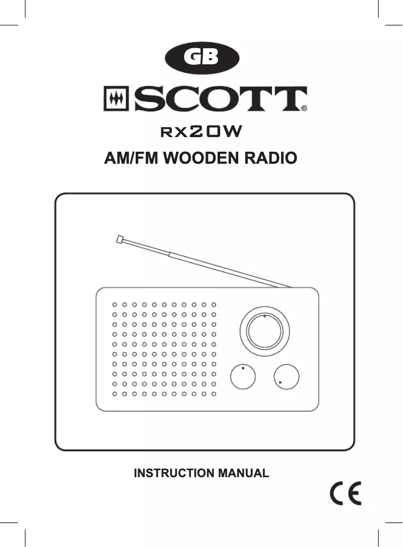 Page 1 de la notice Manuel utilisateur Scott RX 20 W